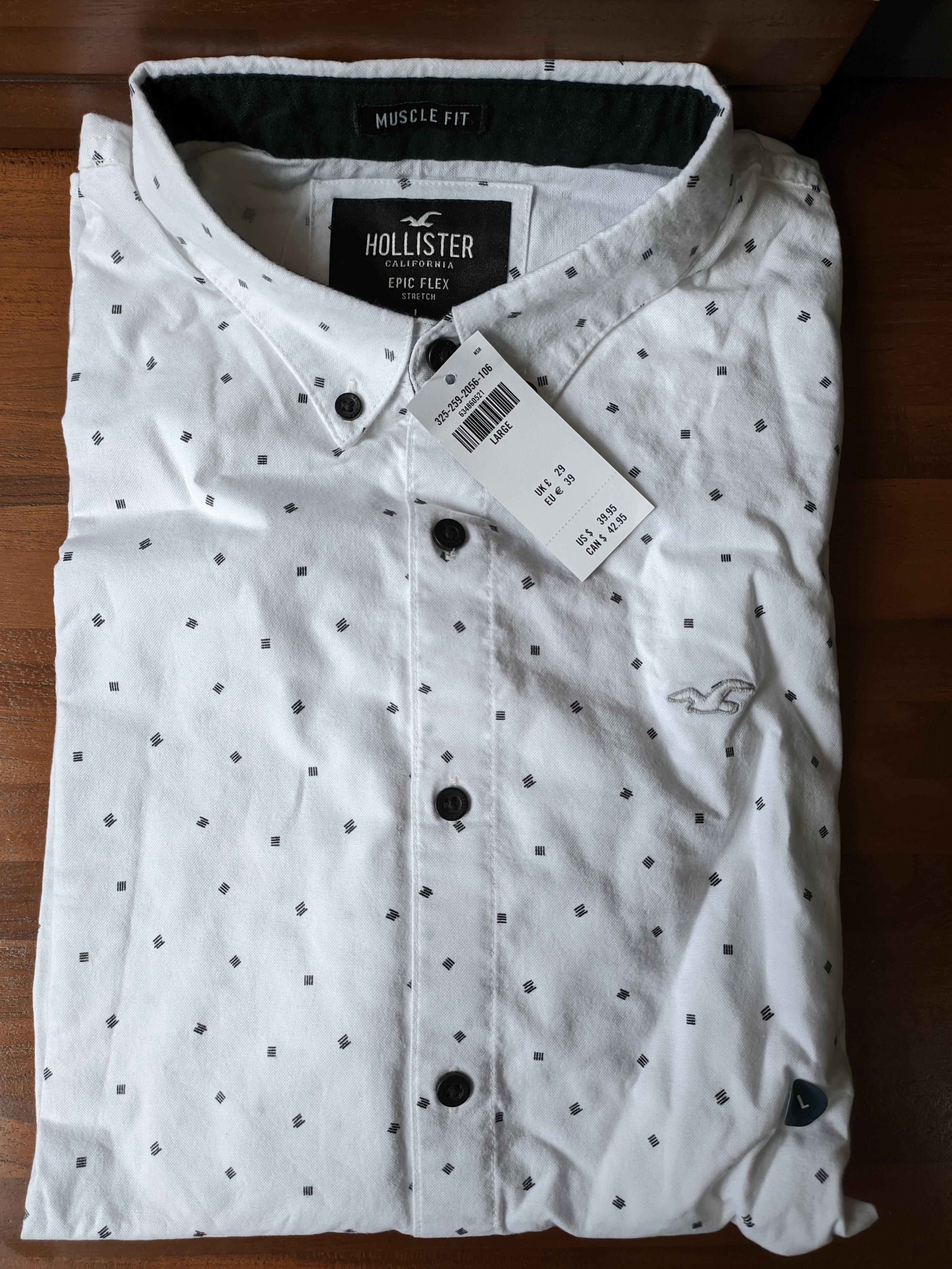 Hollister Epic Flex Stretch button down shirt in Muscle Fit size small!