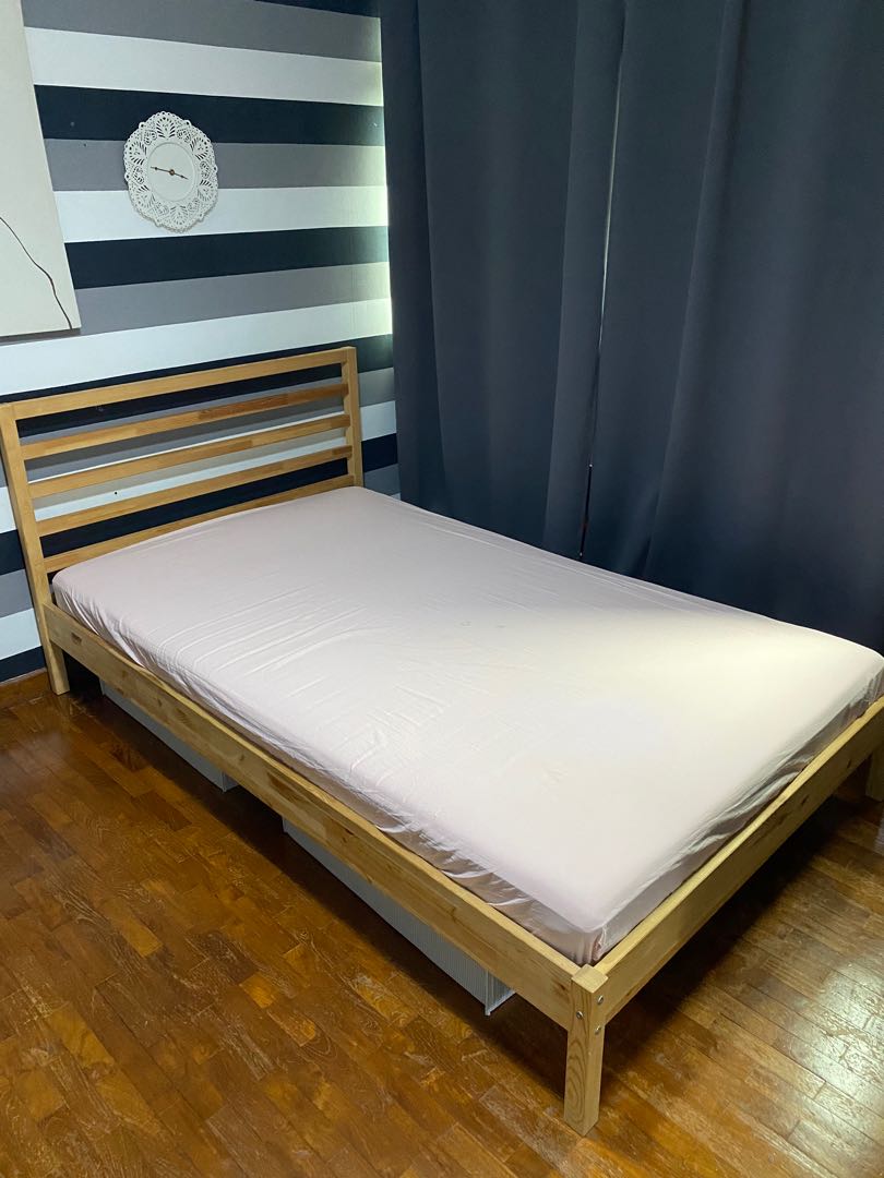 IKEA Tarva Super single bed, Furniture, Beds & Mattresses on Carousell
