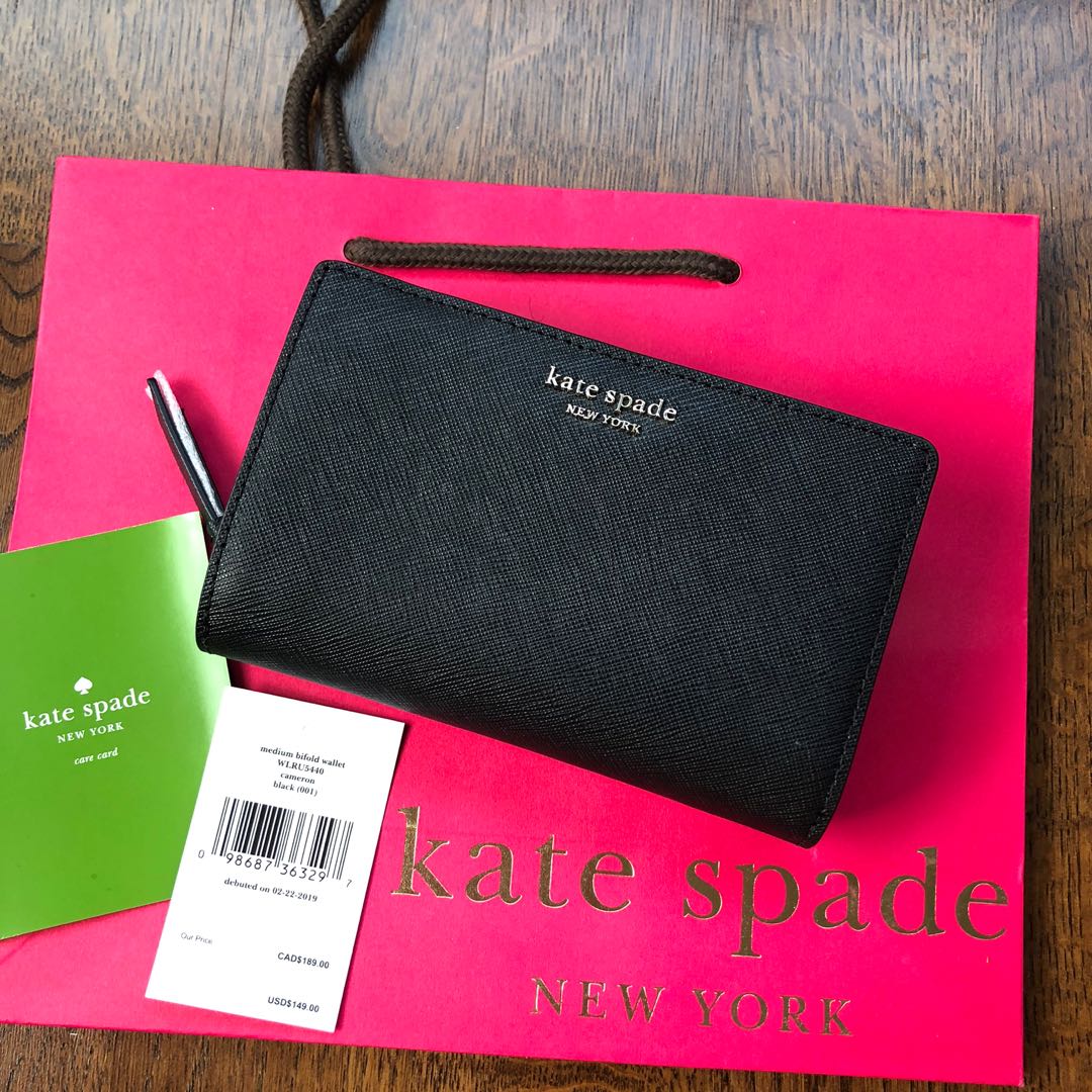 INSTOCK Kate Spade Cameron Medium Bifold Wallet Black Women s