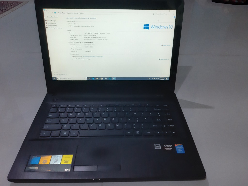 Lenovo G40 - 70 laptop with i7 - 4500u @ 1.80 ghz turbo 2.40ghz