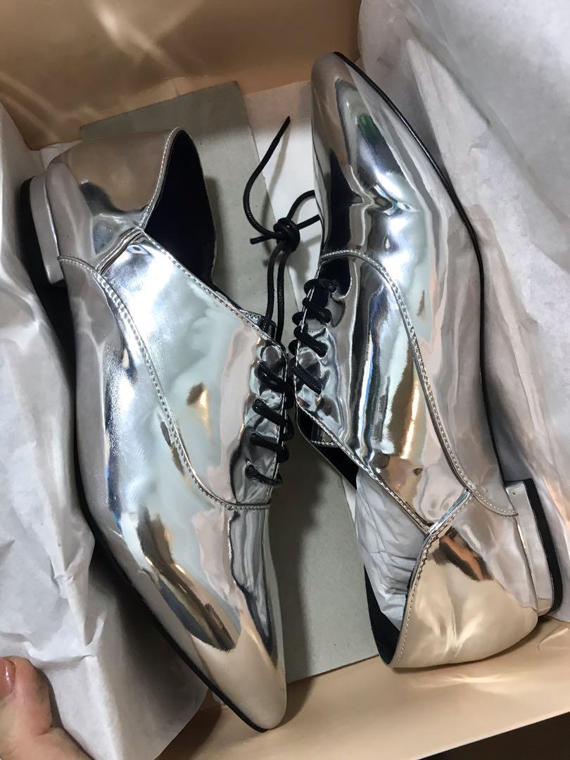 Metallic silver hotsell oxford shoes