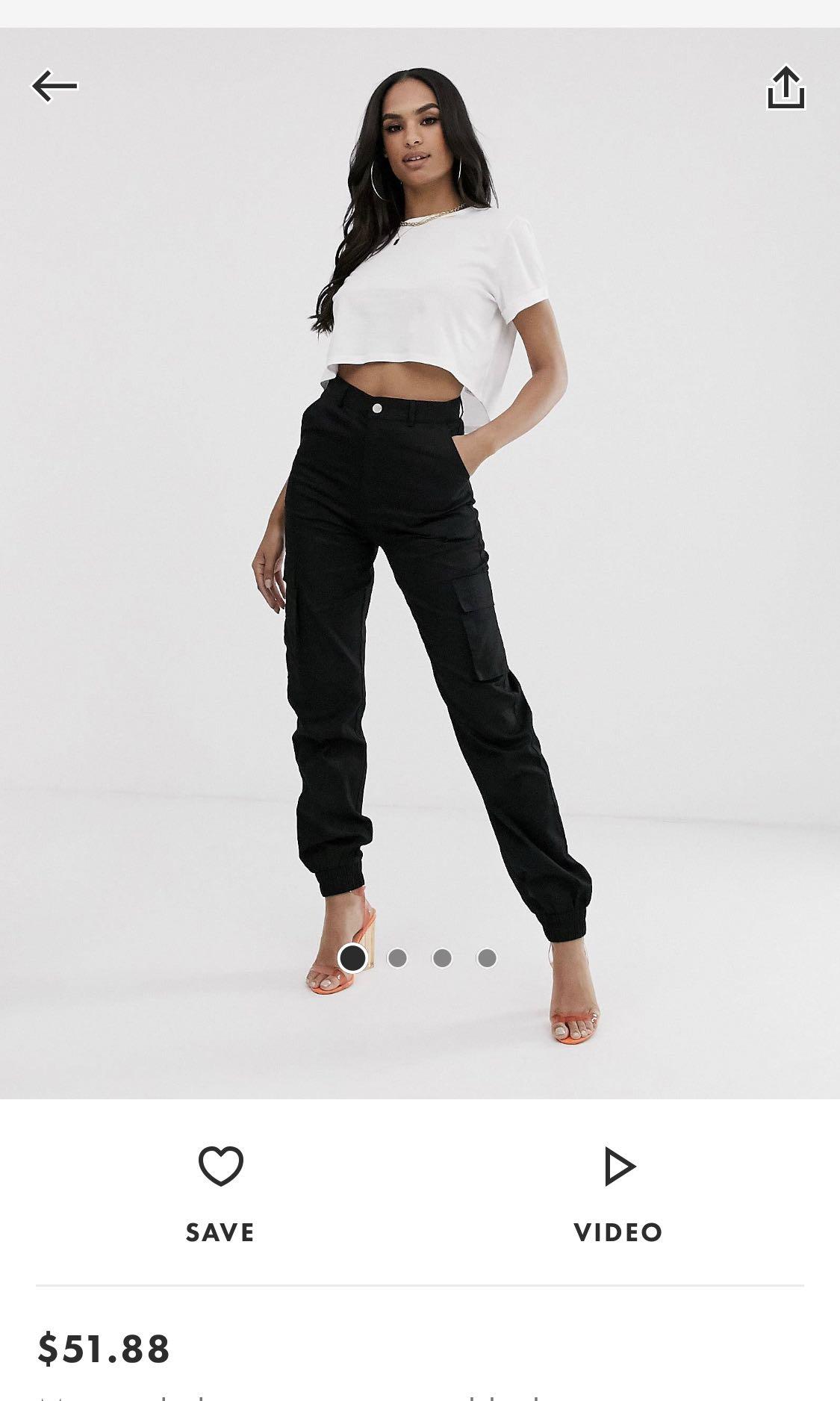 Cargo trousers women black Clearance