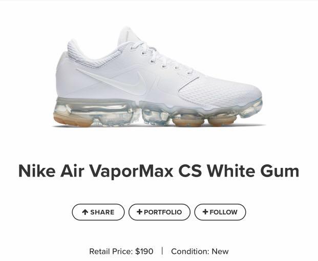 Air vapormax cs white gum outlet