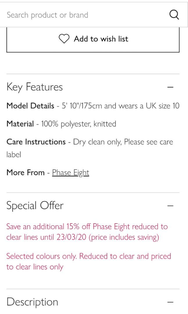 phase eight sinitta dress