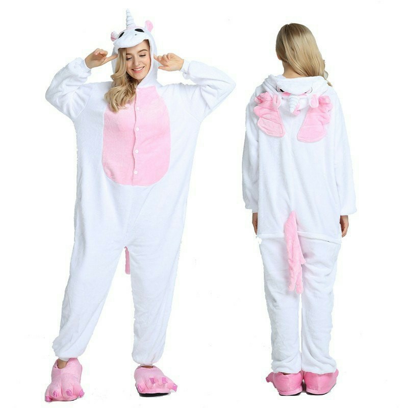 Pink/White Unicorn Onesie (Adult size S