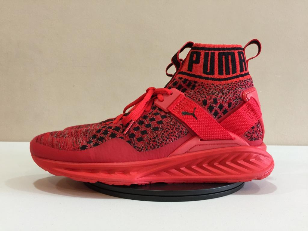 Puma ignite on sale evoknit black red