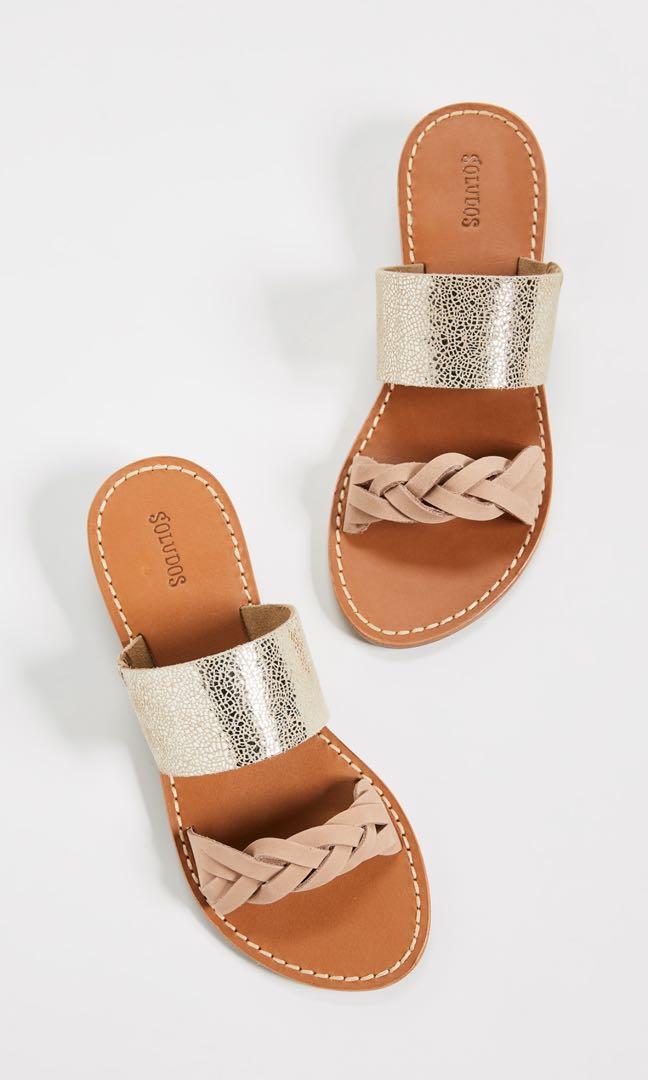 Soludos Metallic Braided Slide Sandals Women s Fashion Footwear Flipflops and Slides on Carousell