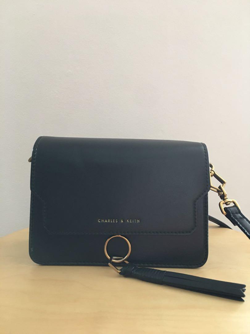 charles and keith tassel detail crossbody bag