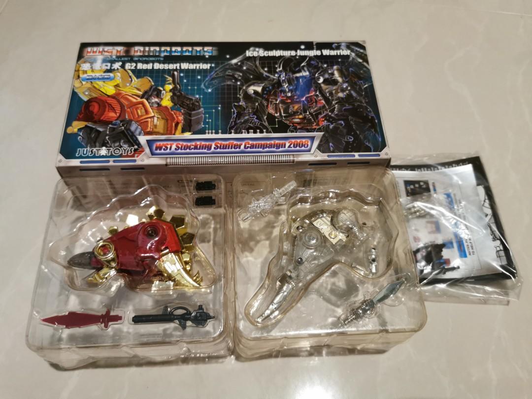 Transformers (Category: Toy Figures) located in Singapore. Submitted by zoidspoison13 (Listing ID 284481027, Image 1). Description: Transformers WST Dinobots. G2 Red Desert Warrior anf Ice Sculpture Jungle Warrior. Brand new, never transformed..
