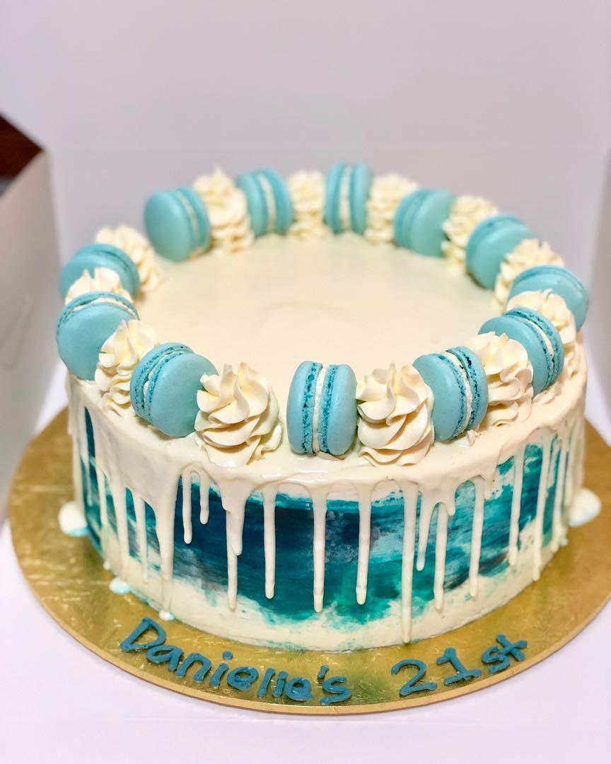 Watercolor White Chocolate Drip Cake Food Drinks Baked Goods On Carousell