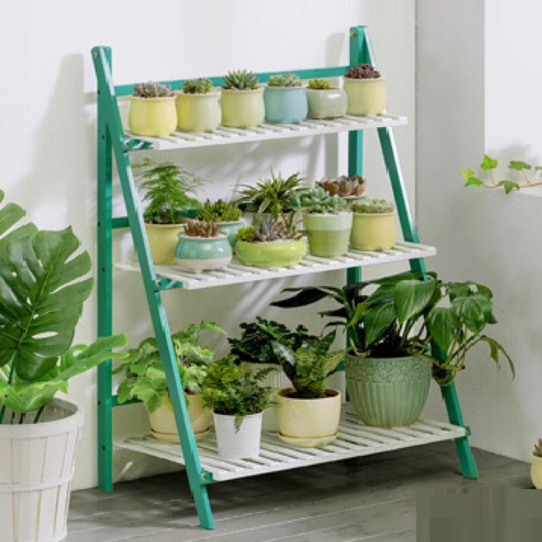 Wooden Flower Rack Plant Stand Gardening Organiser, Furniture & Home