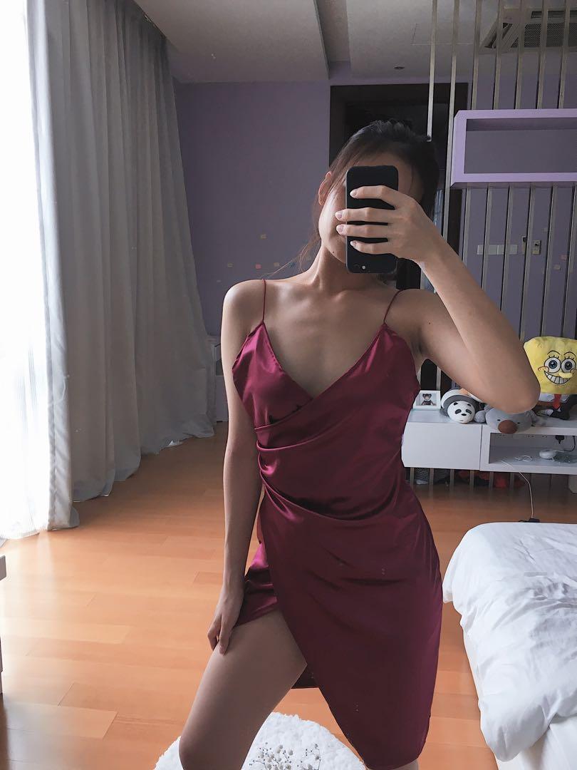Zaful satin dress discount