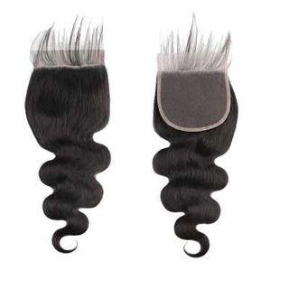5x5 Lace Closure Body Wave Natural Color Hair Styling Human Hair 150% Density with Baby Hair for Black