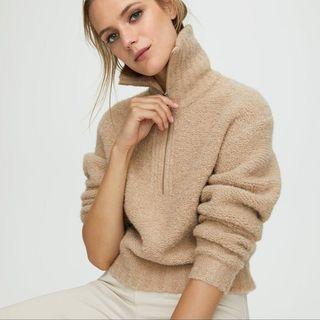 Aritzia Wilfred Free Gwyneth Sweater in Lt Honey Beige Size Small