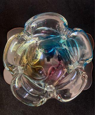 Five colors Flower Star Design Glass Ashtray