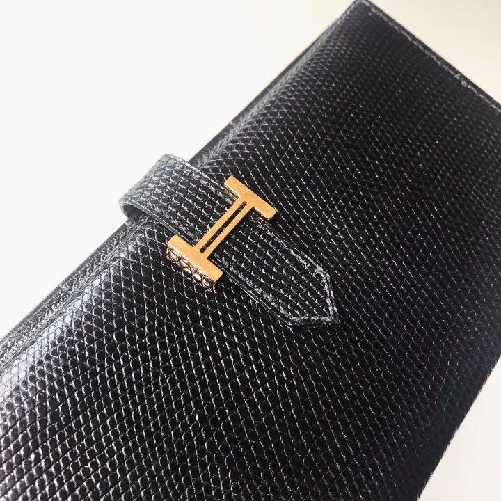 HERMES Lizard Skin Bearn Wallet – Collections Couture