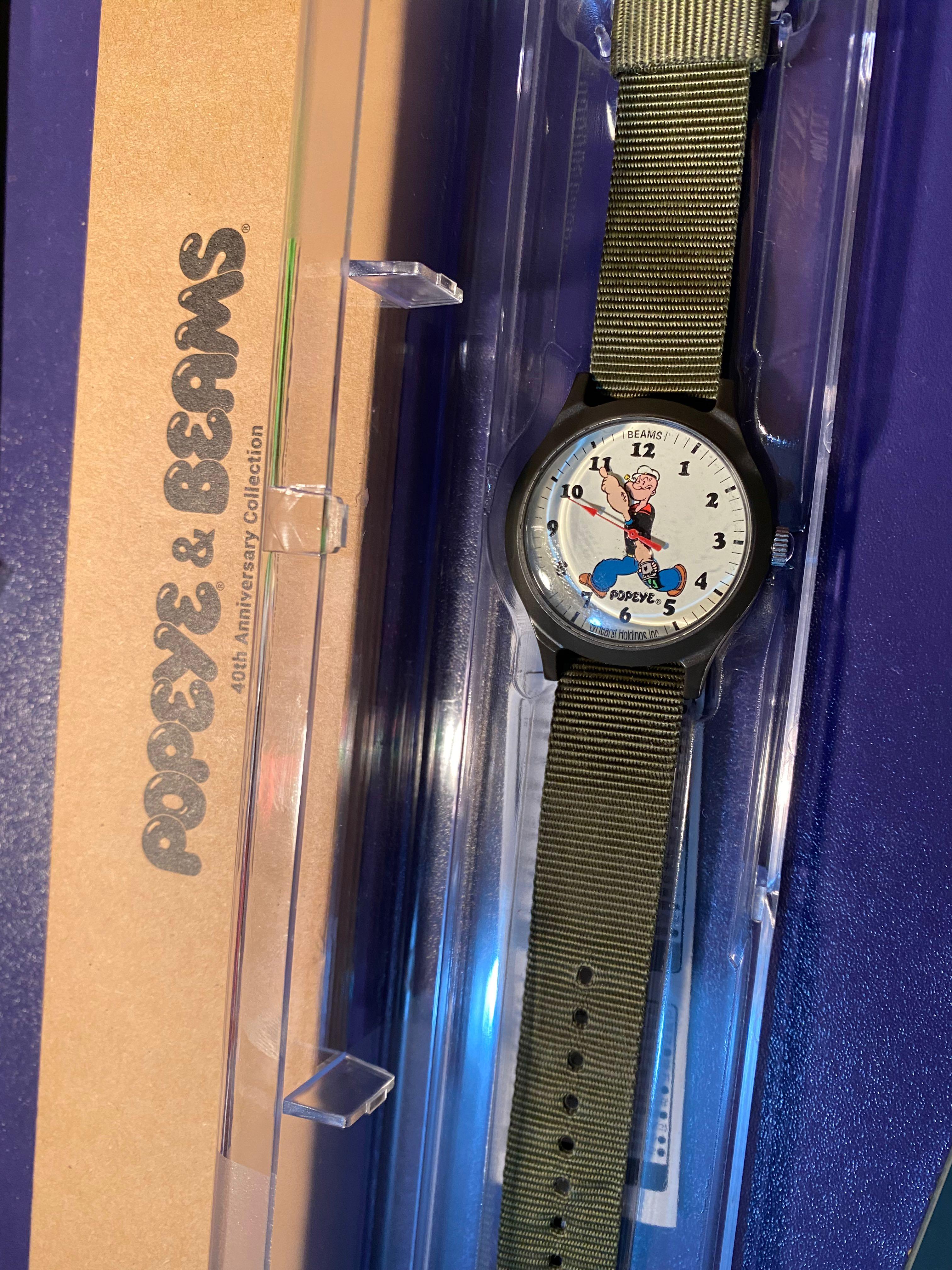 BEAMS x POPEYE 40 anniversary collection army watch, 名牌, 手錶