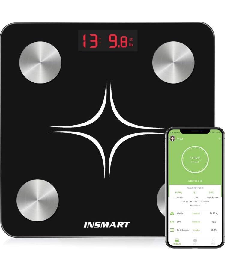INSMART Smart Digital Bathroom Weight Weighing Scales Bluetooth Body Fat Scales 