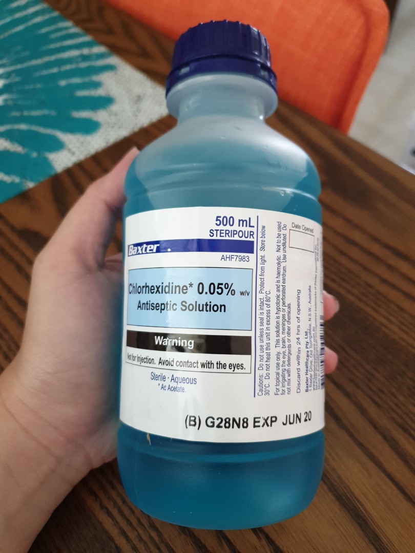 Baxter Chlorhexidine 0.05 antiseptic solution, Health & Nutrition