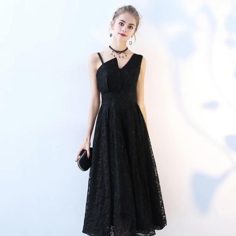 Elegant black outlet midi dress