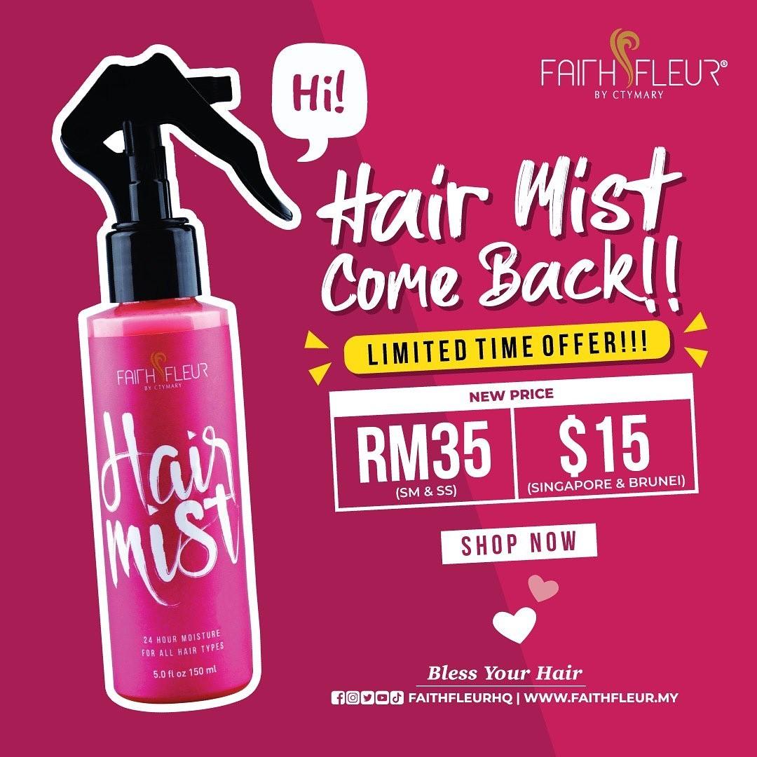 Faith Fleur Hair Mist Health Beauty Hair Care On Carousell