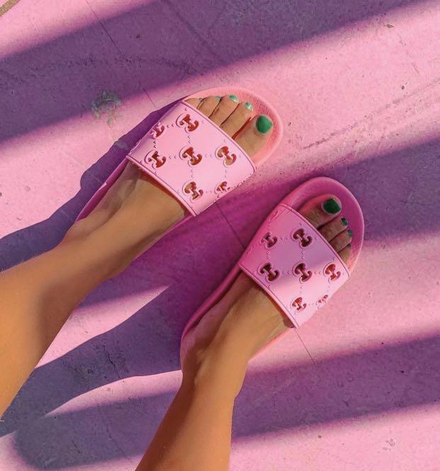 Women's rubber clearance gg slide sandal