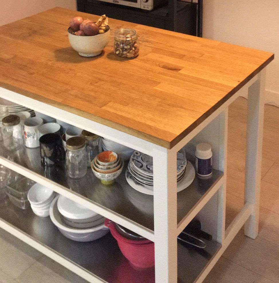 IKEA Stenstorp Kitchen Island/Table, 傢俬＆家居, 傢俬, 書櫃、櫃子及架 Carousell