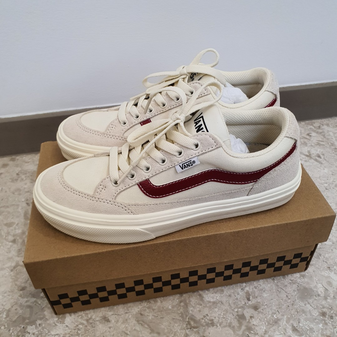 vans cream and red