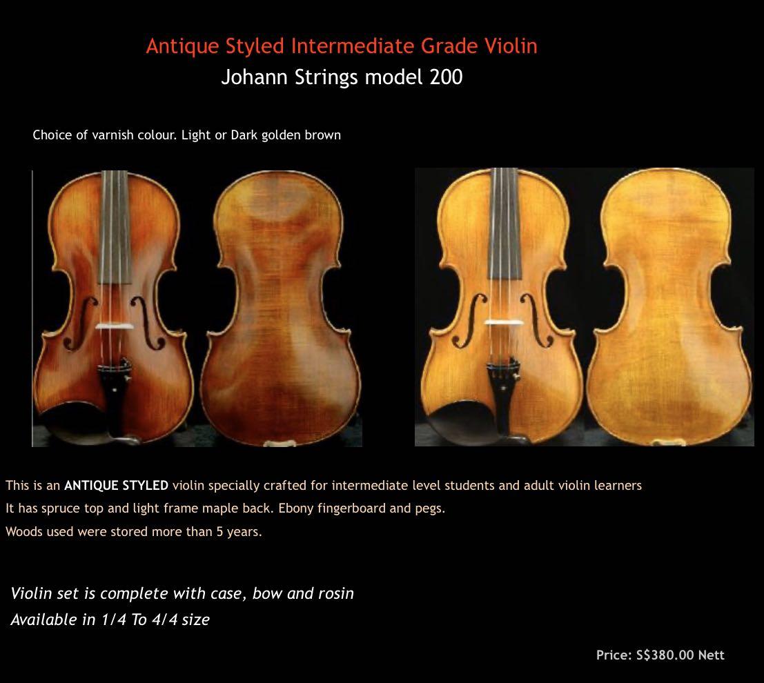 Johann Strings 4/4 Violin, Hobbies & Toys, Music & Media, Musical