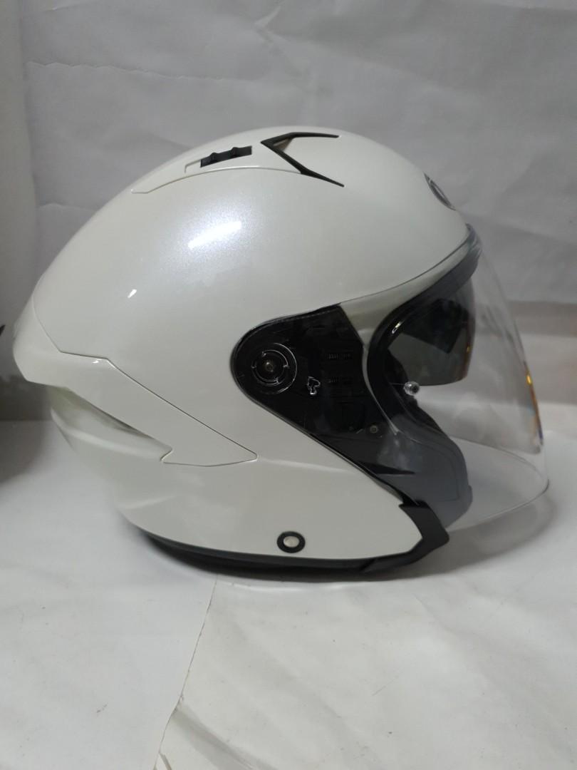 KYT NFJ Helmet PEARL WHITE, Motorcycles, Motorcycle Accessories on ...