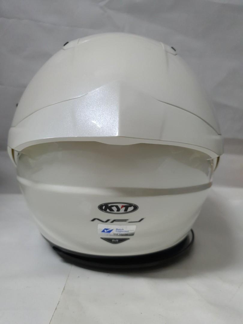 KYT NFJ Helmet PEARL WHITE, Motorcycles, Motorcycle Accessories on ...