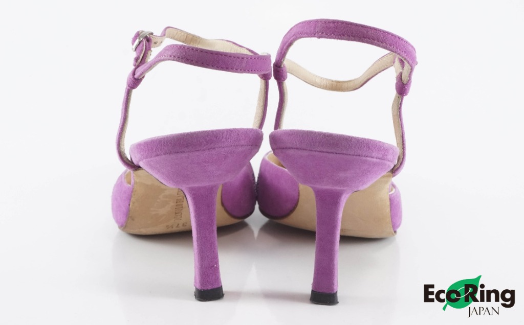 Manolo Blahnik Heeled Sandals 高跟涼鞋#37.5  Suede 麂皮 Purple 紫色 100%真品