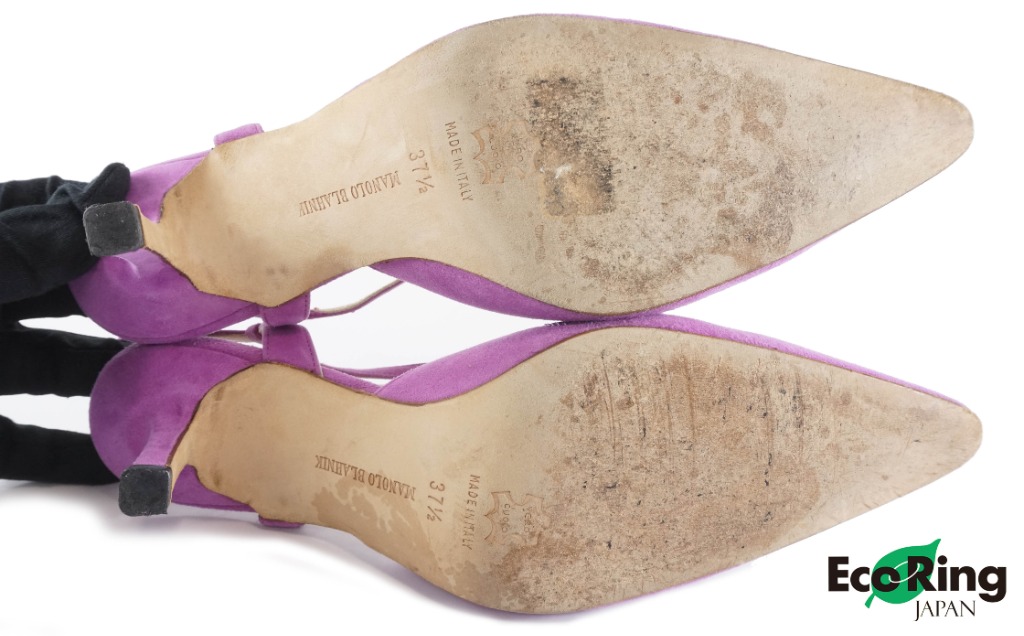 Manolo Blahnik Heeled Sandals 高跟涼鞋#37.5  Suede 麂皮 Purple 紫色 100%真品