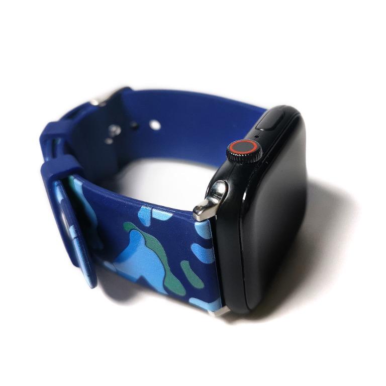 Navy Blue Camo TPU Wrist Strap Apple Watch Band 38mm /42mm ...