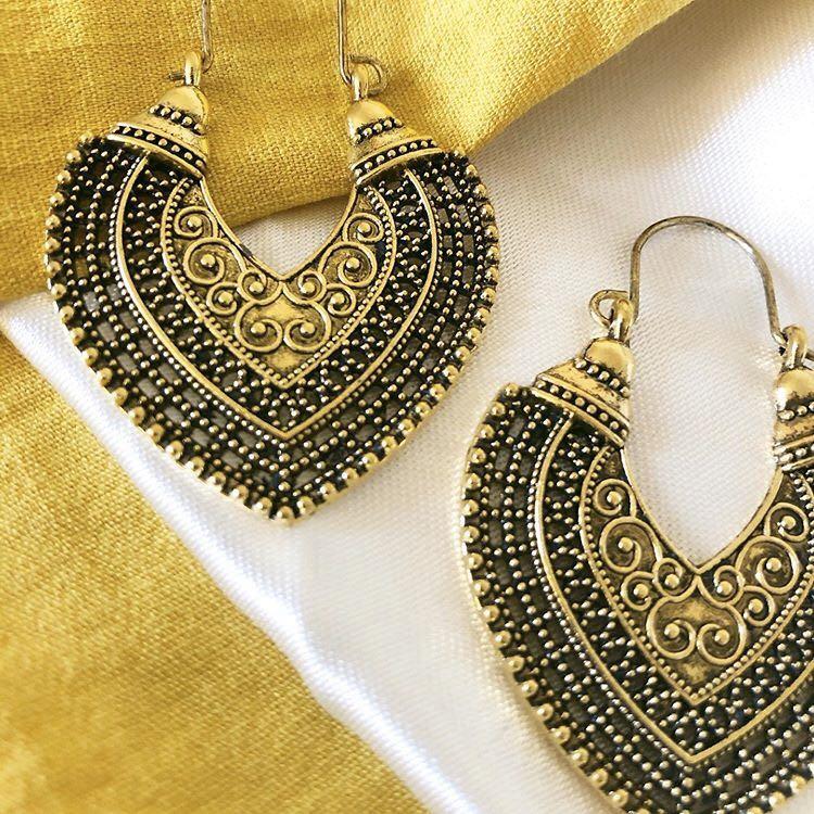 Gold bohemian hotsell earrings