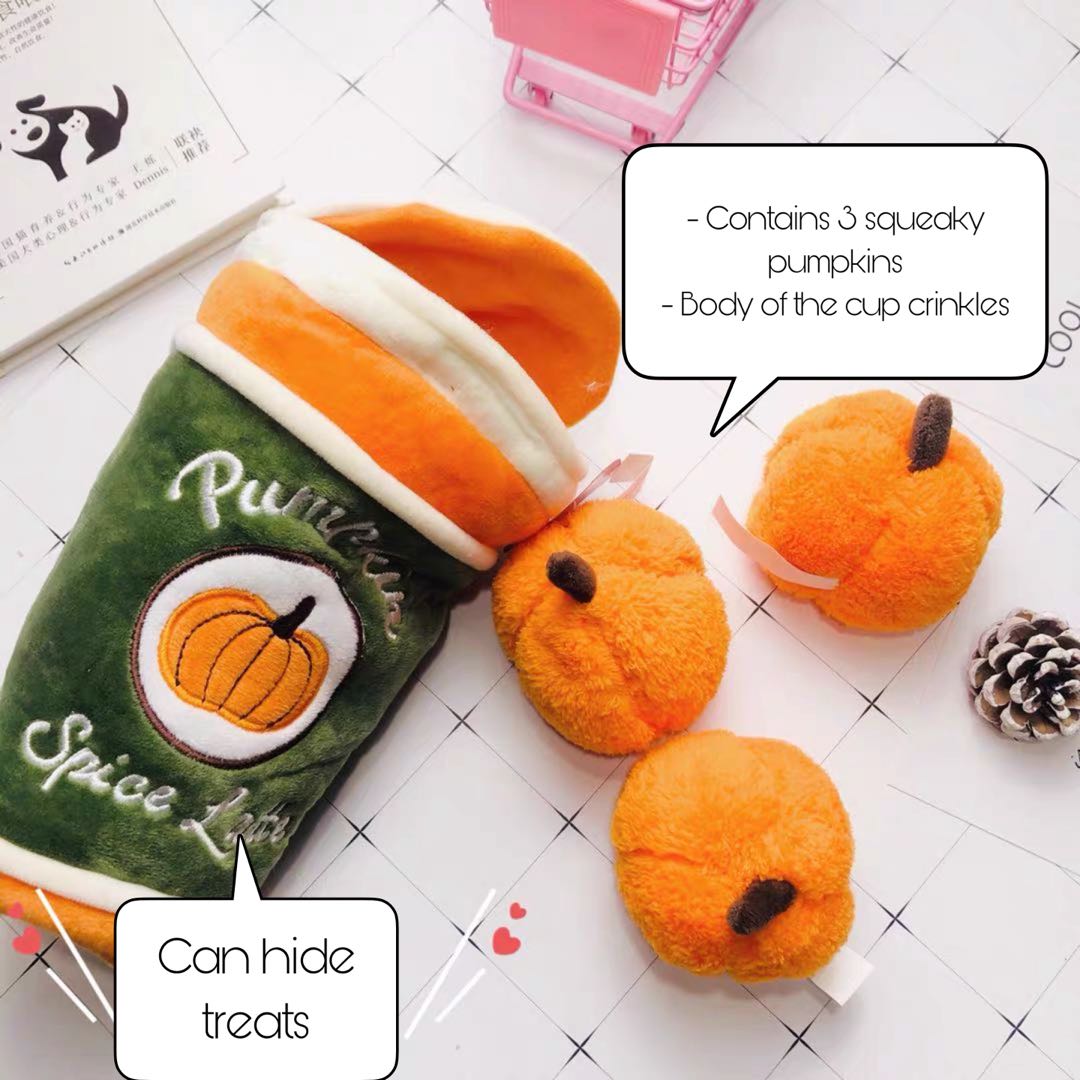 Pumpkin spice cheap latte dog toy