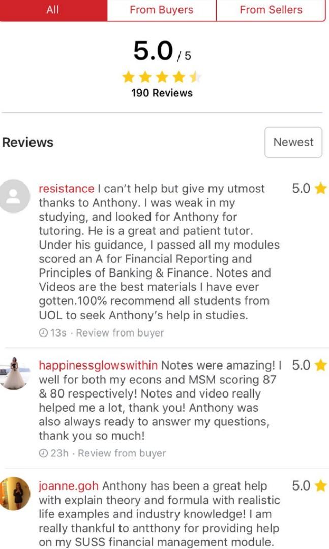 SIM UOL BEST NOTES (Category: Assessment Books) located in Singapore. Submitted by thefaithfulobsession (Listing ID 26969778, Image 2). Description: Many students Ace-ed their exams with us, click: 'https://uoltuition-sg.blogspot.com/p/anthonys-uol-notes.html' 'https://uoltuition-sg.blogspot.com/p/anthonys-uol-tuition-testimonials.html' to see their testimonials. 🥇🏆🏅🎖 SIM UOL BEST NOTES 👍Kindly swipe the photos for testimonials. ⭐These notes
