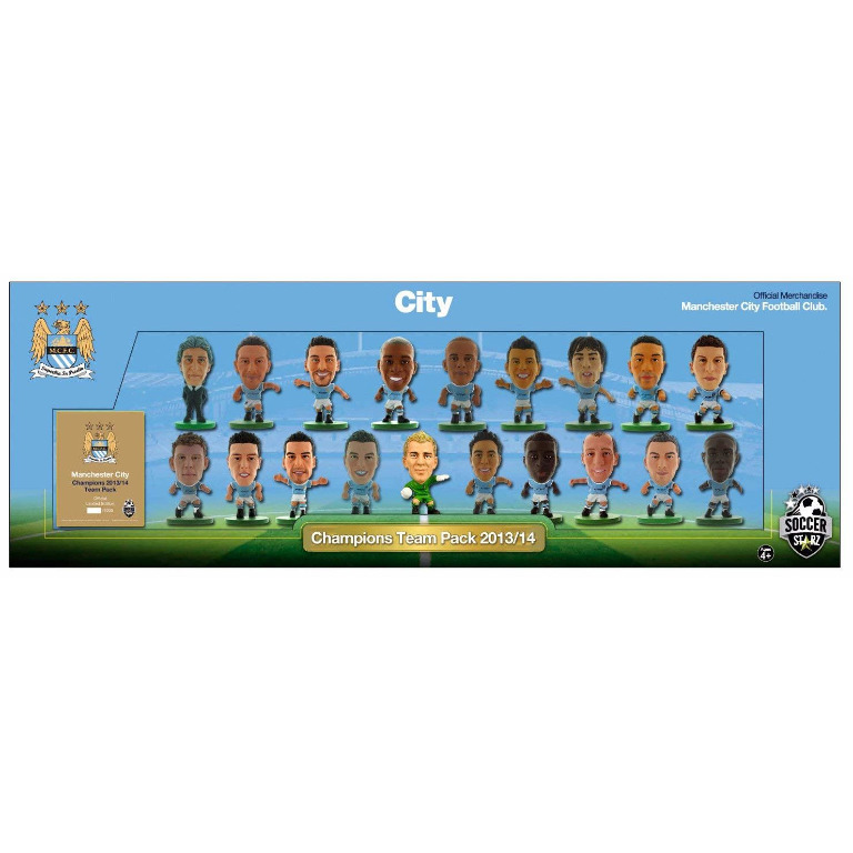  SoccerStarz Man City League Winners Team Pack 19 Player  (Classic Kit - 2020/21), Man City Blue, MCTP22 : Toys & Games