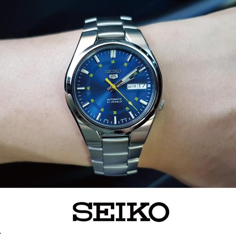 UNIQUE BLUE Seiko 5 SNK615K1 Automatic Stainless Steel Analog Men s Watch SNK615K SNK615