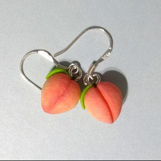 hand made peach earrings （S925)