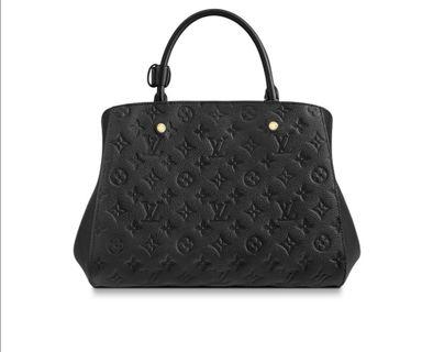 Louis Vuitton Empreinte Montaigne Mm Handbag M41048 Black Ladies Auction