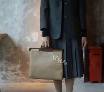 真品Loewe稀有氣質款木柄包可肩背中古Vintage