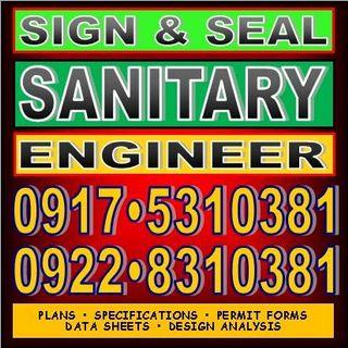 SIGN AND SEAL - ENGINEER - SANITARY PLUMBING CIVIL MECHANICAL PME ELECTRICAL PEE ELECTRONICS PECE FIRE PROTECTION ENVIRONMENTAL - CONSULTANT - BUILDING, RENOVATION, DENR, LLDA, DISCHARGE, BUSINESS AND OTHER PERMITS