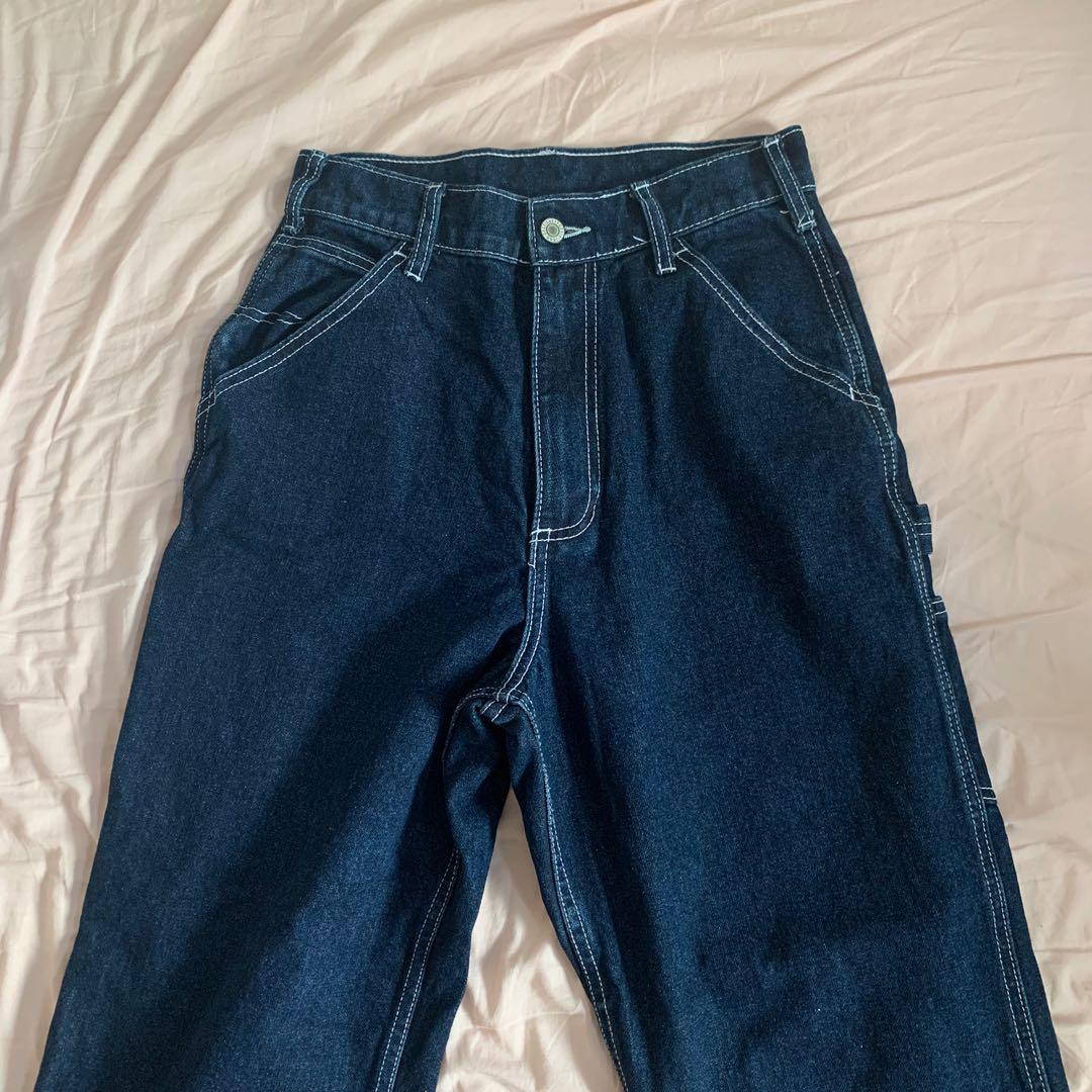 Brandy Melville talia dark wash cargo jeans, 女裝, 褲＆半截裙, 牛仔褲、Leggings