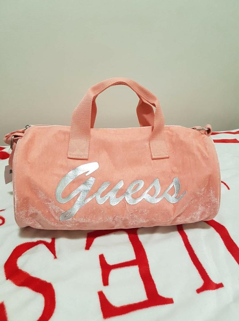 Guess Velvet Blush Duffel Bag, Women's Fashion, Bags & Wallets, Cross