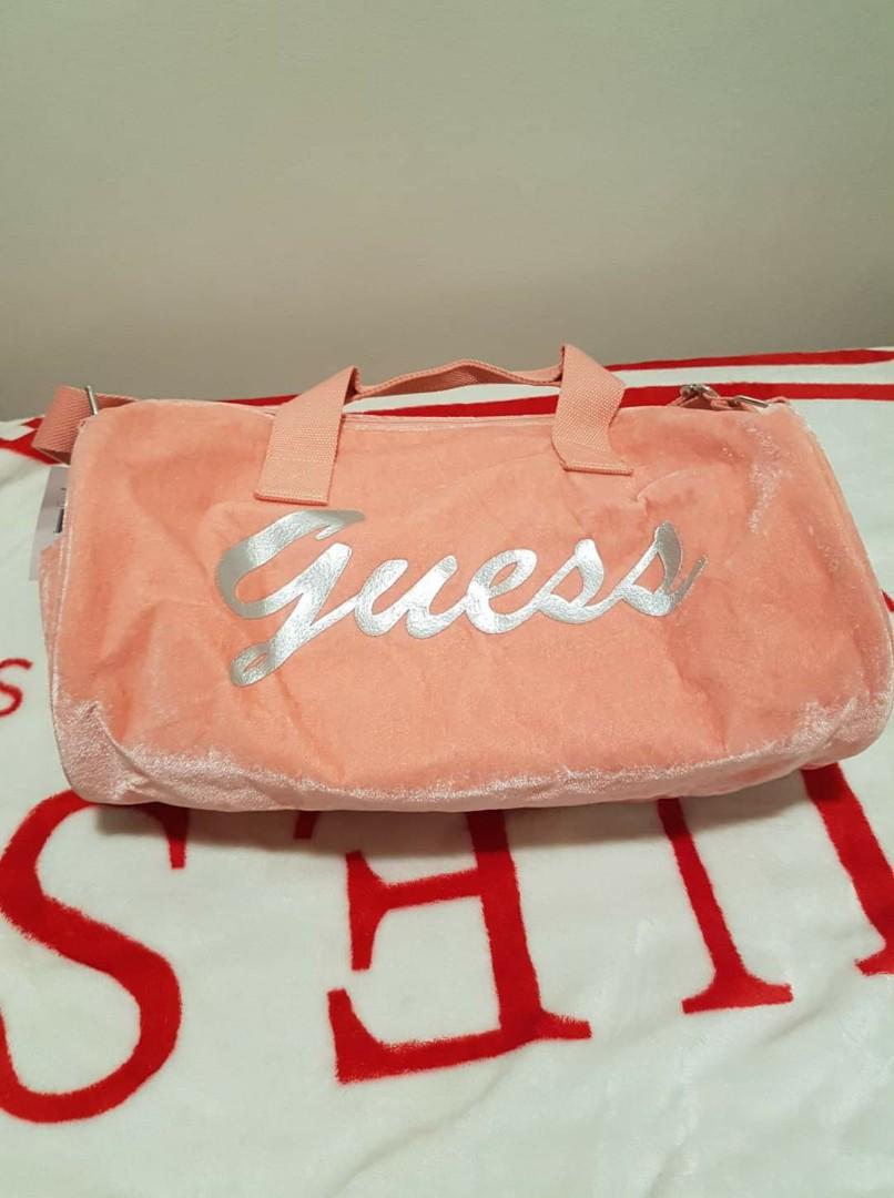 Guess Velvet Blush Duffel Bag, Women's Fashion, Bags & Wallets, Cross