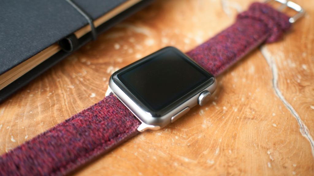 Harris Tweed Merlot Red Watch Strap For Apple Watch Men S Fashion Watches On Carousell