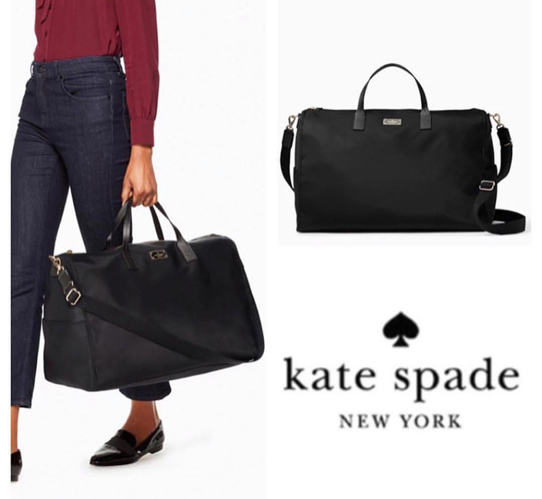 Kate spade clearance black duffle bag