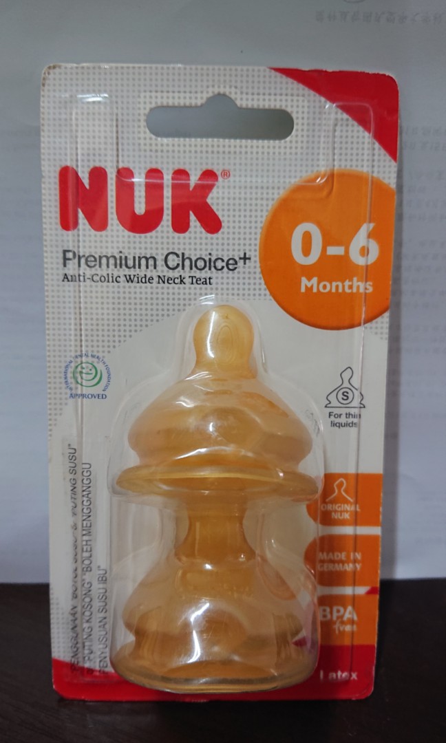 NUK Anti Colic Wide Neck Teat 0-6 months
