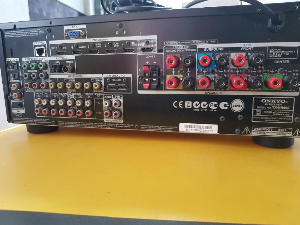 Onkyo AV receiver TXNR609 no sound, Audio, Soundbars, Speakers
